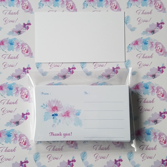 72 pcs Thank You Stickers 1.5" Inch + Business Cards + Envelopes - Picture 8 of 9